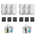 GIOTOHUN Cat Water Fountain Filter Replacement: 12 Cat Fountain Filter - 12 Pet Fountain Filter - 6 Carbon Filters & 6 Foam Filters - Suitable for GIOTOHUN Stainless Steel Cat Fountain S11