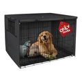 Explore Land Dog Crate Cover Heavy Duty Polyester Pet Kennel Sunshade Universal Fit for 42 inches Wire Cage (Black)