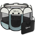 Siedihit Dog Cat Playpen, Puppy Pet Playpen Indoor for Small Dog Crate Tent Cage Outdoor, Portable Pop Up Dogs Enclosure Kennel with Carrying Case for Dogs/Cats/Rabbits(Grey, Small