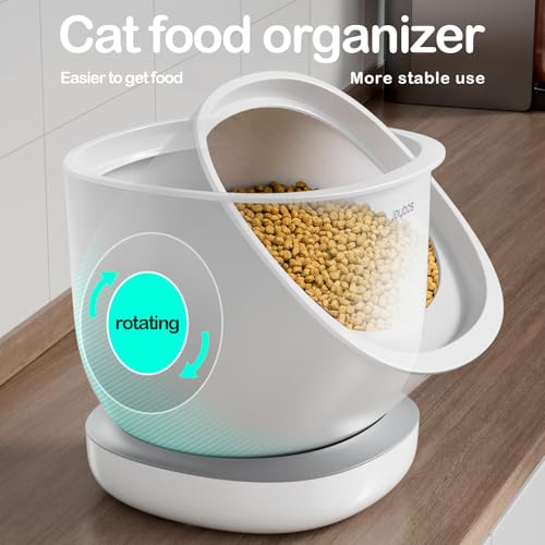 CTIME Airtight Cat Food Container for Small Dog Bird Pet Treats & Dry Food -6 lb(White)