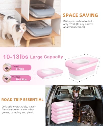 DDMOMMY 10-13 Lbs Dog Food Container, Collapsible Pet Food Storage Containers with Airtight Lid, Pet Food Scoop, Dog Food Storage Container Dry Food for Dog, Cat