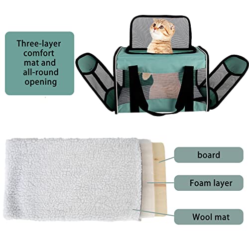 Cat Dog Carriers Soft-Sided Pet Carrier Large Cats for Medium Big Cat Small Dog Puppy up to 16lbs TSA Airline Approved Animal Collapsible Cat Carrier Carriers Travel Carrier Cat Bag (17x11x11)