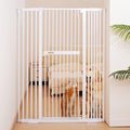 No Pawblems 55.1" Extra Tall Pet Gate for Cat/Dog, 29.9-44.4" Wide Auto Close Tall Cat Gate, NO Drilling Pressure Mounted for Doorways/Hallways, 1.37" Narrower Bar Spacing, White
