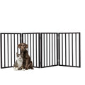 Pet Gate - 4-Panel Indoor Foldable Dog Fence for Stairs, Hallways, or Doorways - 72x24-Inch Wood Freestanding Dog Gates by PETMAKER (Black)