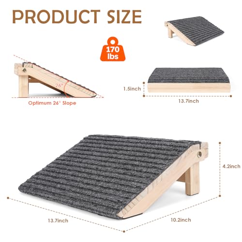 KISIMUY Foldable Wooden Dog Stairs, Slope for Senior & Joint-Sensitive Dogs