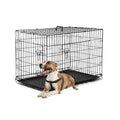 FDW Dog Crate Dog Kennel Cage with Double Door,36 inch Folding Metal Wire Dog Cage with Removable Tray&Divider Panel,Pet Crate for Medium Dogs,Black