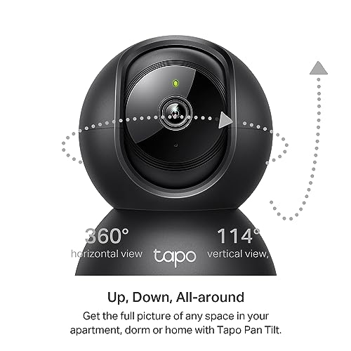 Tapo 2K Indoor Pan/Tilt Wired Security Camera - Works as a Baby Monitor & Pet Camera, Motion Detection, 2-Way Audio, Siren, Night Vision, No-Subscription Local Storage or Optional Cloud, C211 (2-Pack)