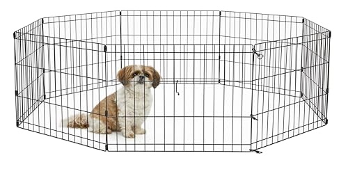 New World by MidWest Homes for Pets 18-Inch Exercise Pen, for Indoor and Outdoor use, 16 Sq Feet of Play, Folding Dog Pen, No Door Design for Maximum Security, Easy to Set Up, Foldable Pet Playpen