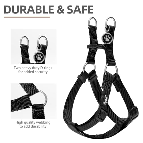 PUPTECK No Pull Dog Harness Soft Adjustable Basic Nylon Step in Puppy Vest Outdoor Walking with ID Tag