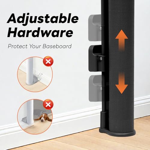 Retractable Baby Gate for Stairs and Doorways, 55" Wide x 33" Tall Mesh Dog Gate for Indoor & Outdoor Use, Safety Gate for Babies and Pets, Child Gates for Hallways, Hardware Mounted, Black