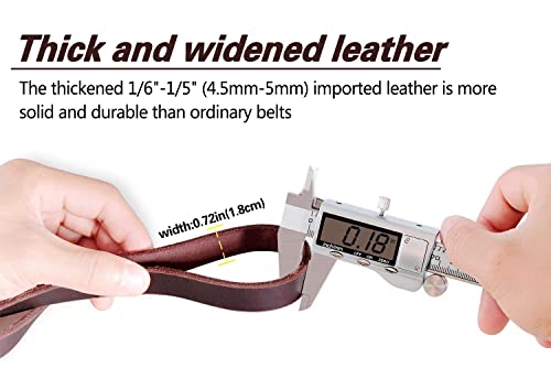 LWBMG Leather Dog Leash 6ft x 3/4 inch, Heavy Duty Genuine Leather Braided Dog Training Leash, Soft and Strong Pet Lead for Large, Medium, Small Dogs