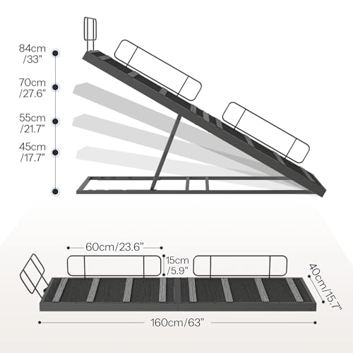 HOOBRO Dog Ramp for Bed, 63 Inch Long Dog Ramp for Couch and Bed, Pet Ramp with Non-Slip Mat and Safety Side Rails, 4 Height Adjustable up to 33 inch, for Small/Large/Old Dogs, Black BK16PT03