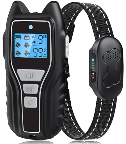 Dog Training Collar with Remote, Waterproof IPX7 E Collar for Dogs, Beep and Vibration Modes, Safe and Humane Training, 2000FT Range, Rechargeable, Fits Small Medium Large Dogs 15–120 lbs (Black)