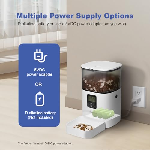 ANDOLL HOME Automatic Cat Feeder, 4L Cat Food Dispenser with 10s Voice Recorder, Pet Feeder up to 8 Meals per Day, Timed Dog Feeder with Dry Food Sealed Ring