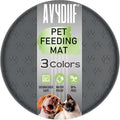 AVYDIIF Pet Feeding Mats for Food and Water, Waterproof Anti-Slip Placemats for Dog Cat Bowl, 1 Pack Silicone Pet Food Mat, Dishwasher Safe 10.9 × 10.9 (1 Pack, Grey)
