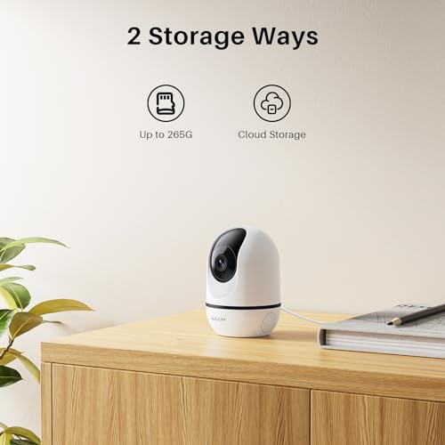 WUUK 4MP Indoor Security Camera, Pan Tilt Cam for Baby Monitor, Wi-Fi Home Security Pet Camera for Dog or Cat, Motion Detection & Tracking, Night Vision, 2-Way Audio, Compatible with Alexa & Google