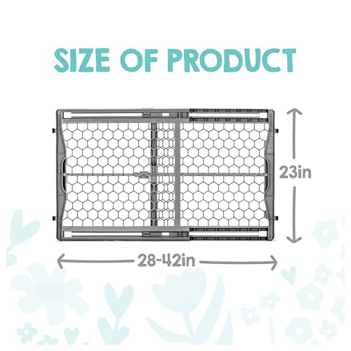 Regalo Safety 28"-42" Extra Wide Expandable Baby Gate for Doorways & Bottom of Stairs, Pressure Mounted Safety Gate for Babies, Toddlers & Pets, Tested & Safe for 30 Years, American Designed and Owned