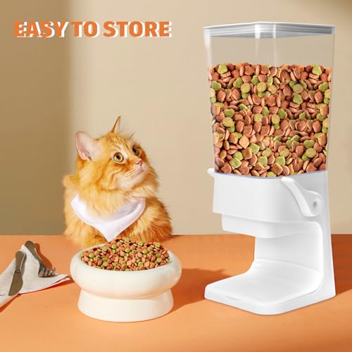 P-ZOONPE Dog Food Storage Container, 5-7 lb Pet Food Storage Containers, Downward-pressing Large Outlet Suitable for Dog, Cat, Bird Dispenser, White