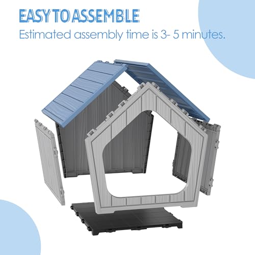 Fancyango Outdoor & Indoor Dog House for Weatherproof and Stylish Furniture, Dog House Outdoor, Multi - Use for Small and Medium Dogs (Blue, 23.43" L×22.44" W×22.24" H)