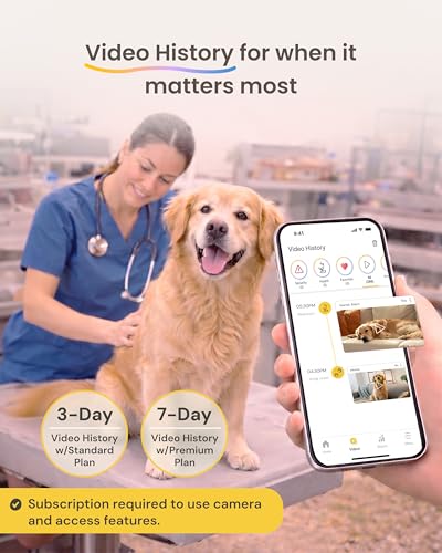 Furbo Mini Pet Camera [Subscription Required] Unlock Camera w/Paid Plan: Home Security with Dog & Cat Safety Alerts, 2-Way Audio, Mountable Smart Cam (Low Risk, 3mo Min. Cancel Anytime)