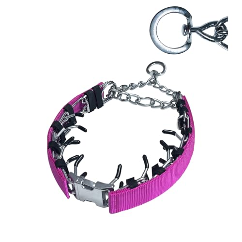 Prong Training Collar for Dogs, Rotating Ring Welding, Adjustable Dog Training Pinch Collar with Quick Release Buckle, for Small Medium Large Dogs