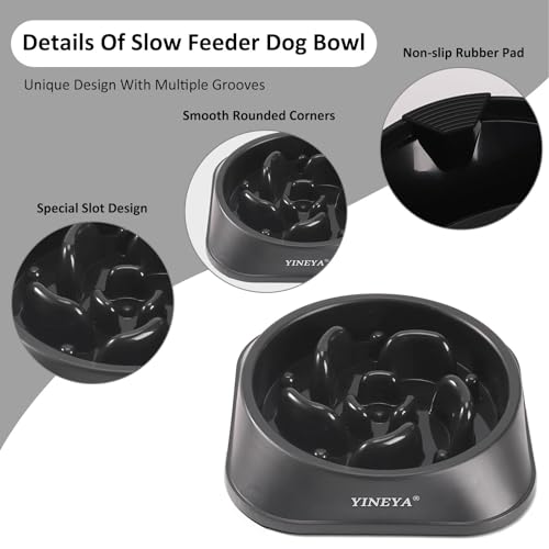 YINEYA Slow Feeder Dog Bowls, Pet Supplies that Slow Down Eating, Pet Food Bowls, Maze Dog Puzzle Feeder for Medium Breed