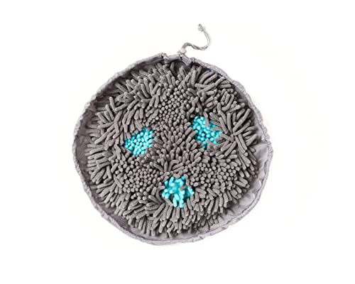 Pet Parents Forager Bowls, Slow Feeder Dog & Cat Bowls with SoftSnout™ & Non-Slip Backing, Portable Pet Puzzle Toys & Snuffle Mats, 30 oz, Modern Grey (Meadow Ponds)
