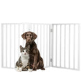 Pet Gate - 3-Panel Indoor Foldable Dog Fence for Stairs, Hallways, or Doorways - 55x24-Inch Retractable Freestanding Dog Gates by PETMAKER (White)