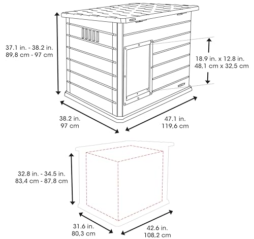 Lifetime Deluxe Dog House, Weather Protected with Adjustable Vents, Ideal Shelter for Medium to Large Dogs