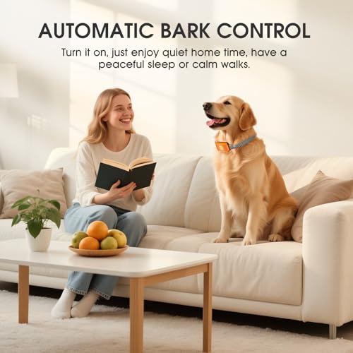 KJKZO Dog Bark Collar for Large Medium Small Dogs, Effective No-Bark Collar, Smart Barking Collar, 2026 Upgraded Bark Collar with 7 Sensitivity, 3 Modes, Orange