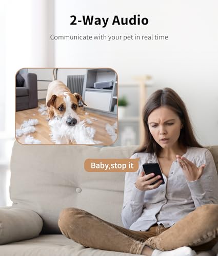 TKENPRO 2K Pet Camera Treat Dispenser, 360°View Dog Camera with Phone App, 5G&2.4G WiFi 2-Way Talk Pet Cam Indoor for Cats Remote Treat Tossing, Motion Alerts, Auto Tracking