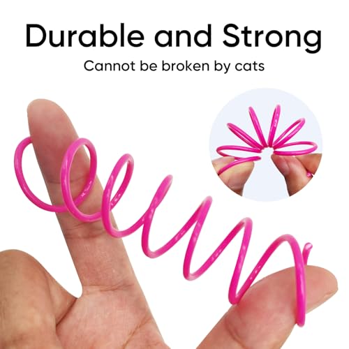 AGYM Cat Toys for Indoor Cats, 30 Pack Interactive Cat Spring Toys, Durable Colorful Plastic Spiral Springs for Kitten Hunt, Swat and Bite, Bulk Cat Toys