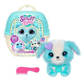 SCRUFFALUVS Blue Surprise Pet, Mystery Plush Toys, Stuffed Animals, Wash to Reveal 1 of 3 Rescue Surprise Toy Pets: Puppy, Bunny, or Kitty - Includes 8.7" Deluxe Carrier - Styles May Vary