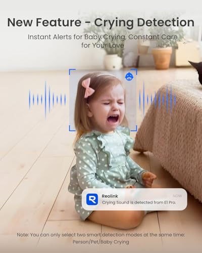 REOLINK E1 Pro 3K PT Wi-Fi Indoor Camera for Baby & Pet Monitoring, Auto Tracking, 5MP Night Vision Enhanced by F1.6 Aperture, Person/Pet/Baby Crying Detection, 2.4/5GHz Wi-Fi, Two-Way Audio