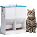 KHEARPSL Automatic Cat Feeder for 2 Cat, 42cups/10L Automatic Pet Feeder for Dogs and Cats, Multiple Cats Feeder Outdoor Large Capacity Galvanized Steel Gravity Pet Dog Dry Food Dispenser (10L)