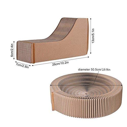 BobbyPet Cat Scratcher Lounge Bed - Collapsible Round Shape for Big Cat, Honeycomb Paper, 20 Inch