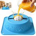 Slow Feeder Dog Bowl for Liquid Treats, Anti-Slip Lick Bowl, Bone Broth and Yogurt Puzzle Feeder, No Spill Pet Bowl Pup Lick Toy for Large Medium Small Dogs and Cats, Anxiety Relief, Blue