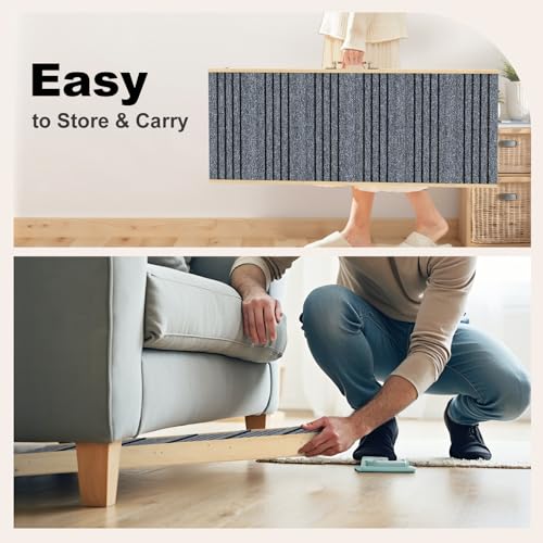 TIMHAKA Dog Ramp for Bed, 40 Inch Dog Ramp for Couch, Supports Up to 150lbs, with 10.2" to 26.8" 7 Height Setting, Non Slip Carpet Surface and Foot Pads, Wooden Folding Pet Ramps for High Bed, Sofa
