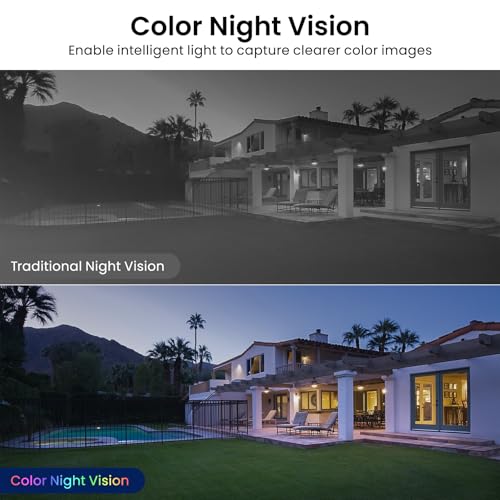 AOQEE 2K Cameras for Home Security-Outdoor/Indoor Camera for Dog/Cat/Pet/Nanny/Baby/Elderly, Color Night Vision, White Light, Siren, 24/7 SD Recordings, Works with Alexa, Plug in (C1-White-2pack-2.4G)