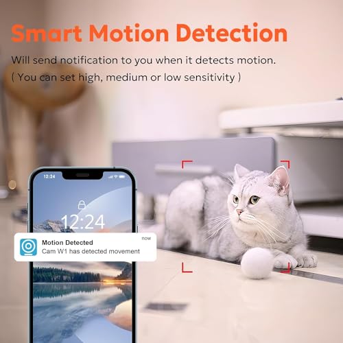 owltron Indoor Camera 2K, 360 Cameras for Home Security with Motion Detection, Baby Monitor with Phone App, 2.4G WiFi Pet Cam with Night Vision & 2-Way Audio