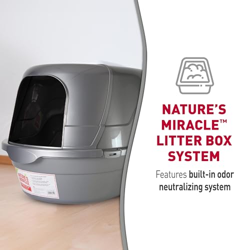 Nature’s Miracle Hooded Flip Top Litter Box for Cats, With Built-In Odor Control Charcoal Filter