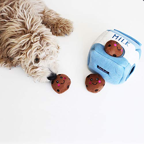 ZippyPaws Burrow Replacement Miniz - Interactive Dog & Puppy Toys for Boredom, Stimulating Pet Products to Keep Them Busy, Plush Refills for Hide & Seek Puzzle, Squeaky Toy for Enrichment - Cookies