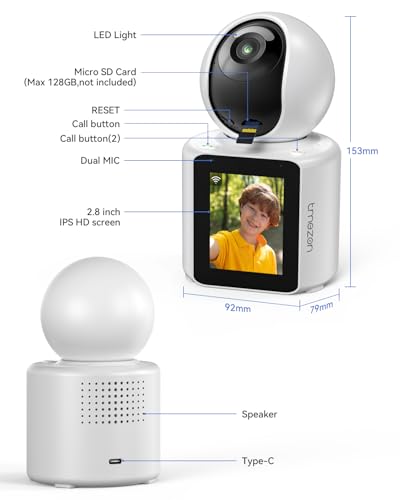 TMEZON Video Pet Dog Camera Indoor Two Way Wireless Security Camera Monitor 1080P with Phone app and Motion Detection,Baby/Elderly/Nanny Audio Calling Device Pan Tilt