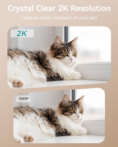 ZUMIMALL Pet Camera Indoor, 5G/2.4G WiFi Camera for Dog/Cat with Play Toy, 2K Pet Security Cameras with Phone App, 2-Way Talk, Auto Tracking, Pet/PIR/AI Detection, Privacy Protect, Alexa/ONVIF/Cloud