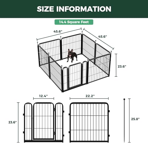 FXW Rollick Unleashed Dog Playpen for Indoor, Yard, RV Camping, 24 inch 8 Panels for Small and Puppy Dogs, Black│Patented