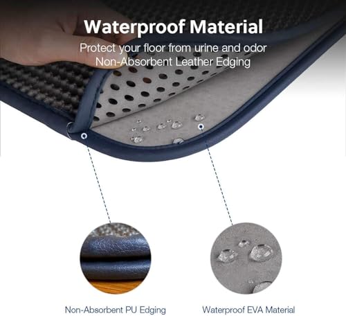 WePet Cat Litter Mat, Kitty Litter Trapping Mat, Honeycomb Double Layer Mats, No Phthalate, Urine Waterproof, Easy Clean, Scatter Control, Catcher Litter Tray Box Rug Carpet