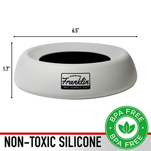 Franklin Pet Supply Co. Spill Proof Pet Bowl - No Splash Travel Water + Food Dish for Dogs + Cats - Portable - 16 oz. - BPA Free