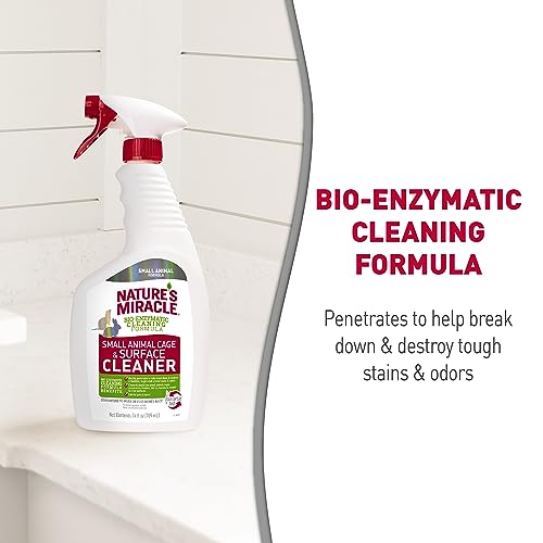 Nature’s Miracle Small Animal Cage and Surface Cleaner, Bio-Enzymatic Cleaning Formula, Destroy Tough Stains and Odors, 24 Ounces