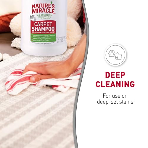 Nature’s Miracle Carpet Shampoo, Bio-Enzymatic Deep-Cleaning Pet Stain And Odor Remover, 64 oz