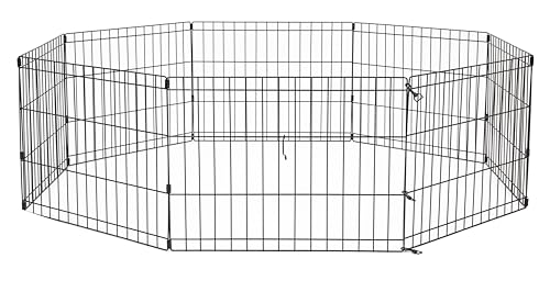 New World by MidWest Homes for Pets 18-Inch Exercise Pen, for Indoor and Outdoor use, 16 Sq Feet of Play, Folding Dog Pen, No Door Design for Maximum Security, Easy to Set Up, Foldable Pet Playpen